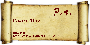 Papiu Aliz névjegykártya